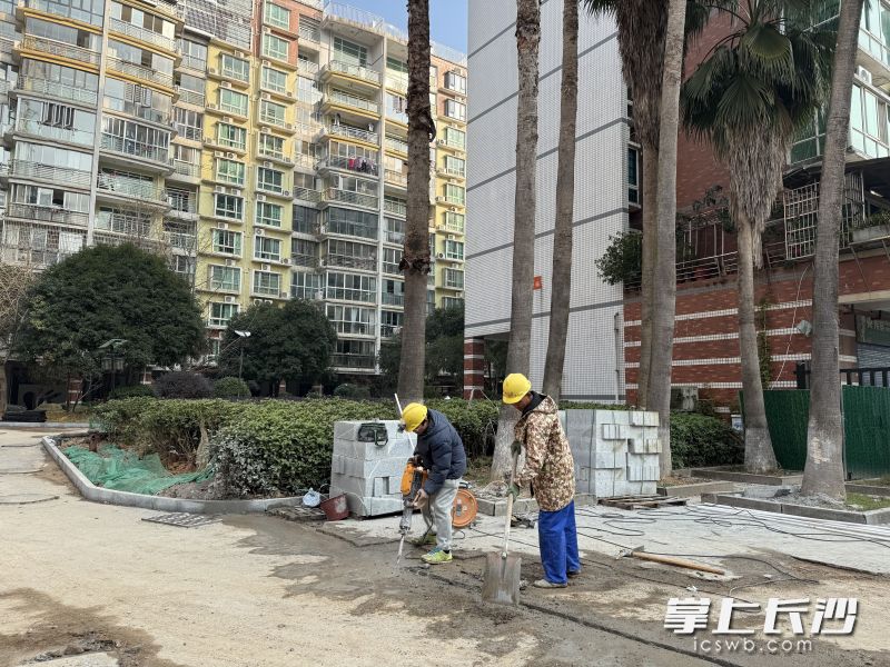 望城联诚花园小区改造进行中。均为通讯员 徐子蕴 摄