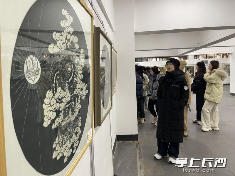 江生喜“龙年画龙”作品展现场。