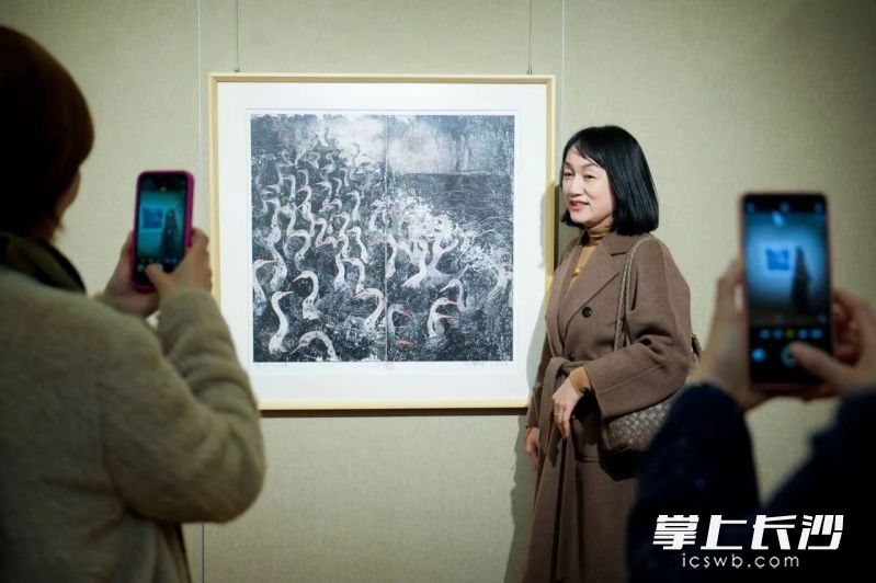 市民观展拍照。 均为长沙广电供图