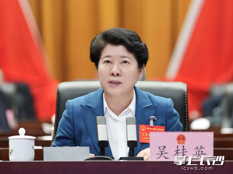 省委常委、市委书记吴桂英讲话。 长沙晚报全媒体记者 郭雨滴 摄