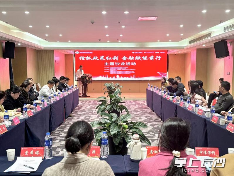 雨花经开区“抢抓政策红利，金融赋能前行”主题沙龙活动现场。长沙晚报通讯员 刘佳妮 摄