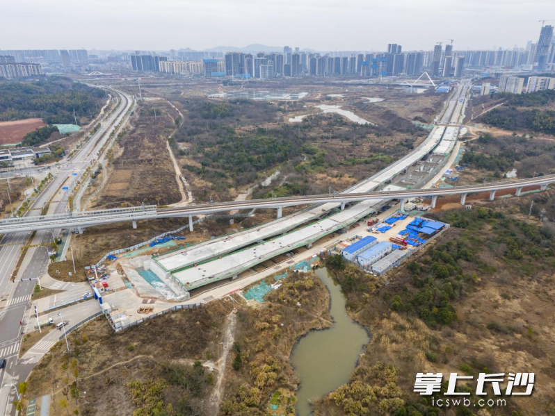 梧桐路三号桥建设现场。