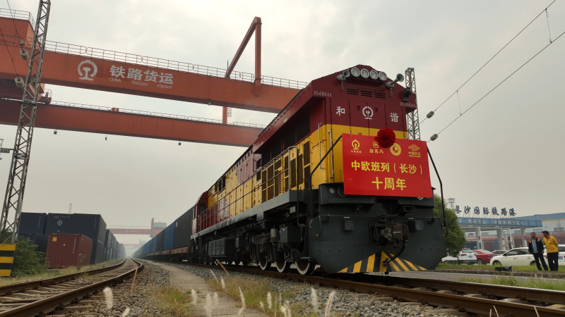 从2014年10月首发至今，中欧班列（长沙）累计开行超过5500列。长沙晚报通讯员 林依 供图