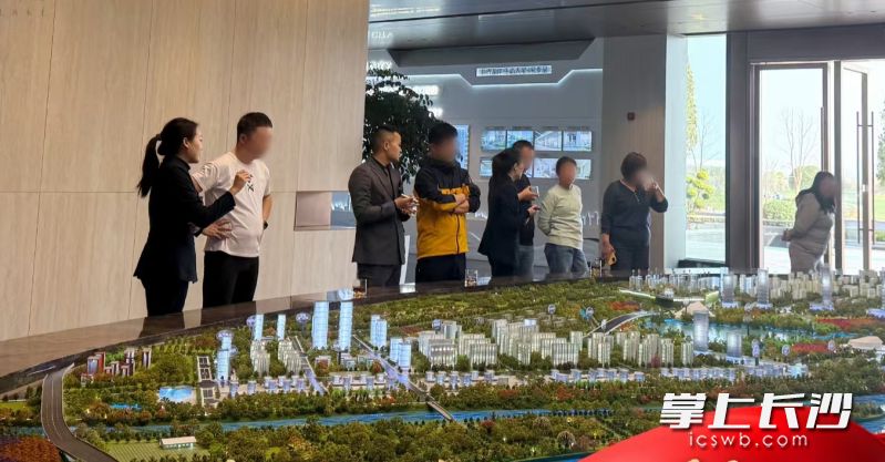 润和城集团旗下某在售楼盘内，不少置业者正在与销售顾问交流。 均为受访者供图