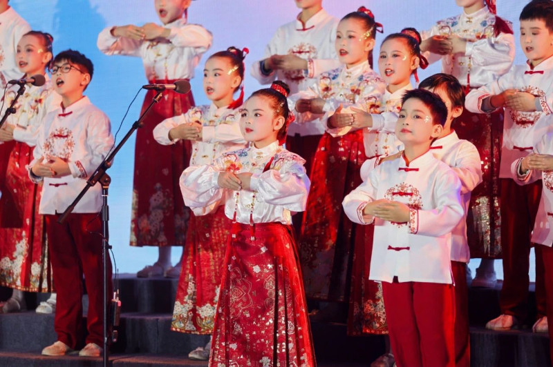 长沙市实验小学合唱团表演。主办方供图