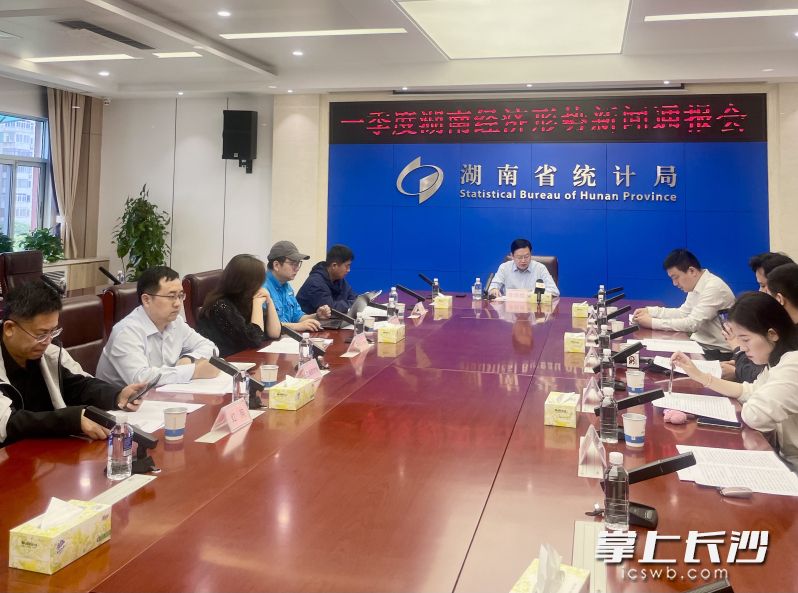 今日,一季度湖南经济形势新闻通报会召开。 通讯员供图 今日,一季度湖南经济形势新闻通报会召开。 通讯员供图