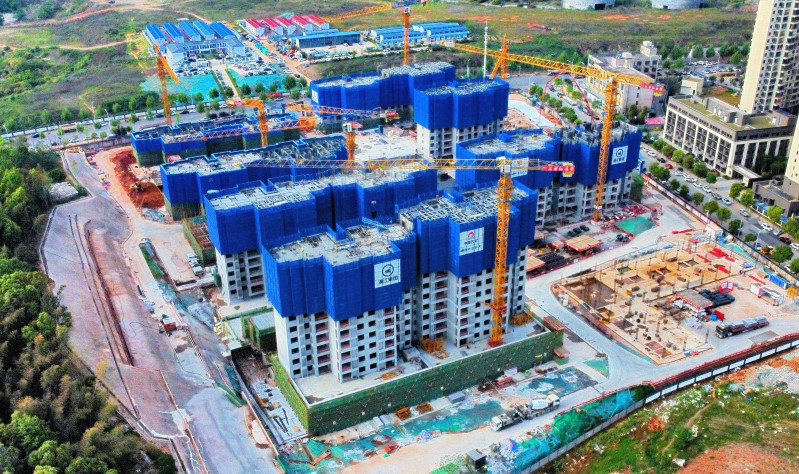 大王山南片保障性住房三期（西地块）项目建设现场。