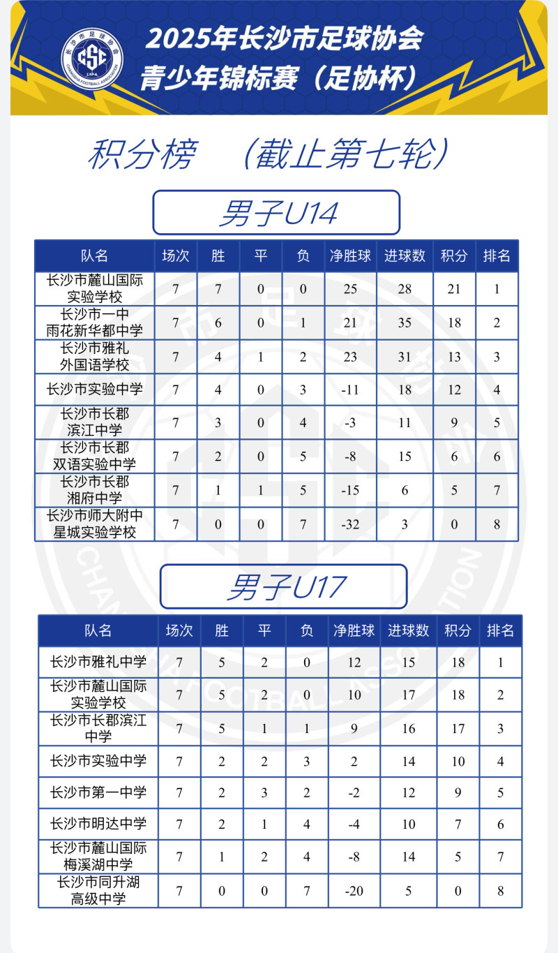 循环赛积分榜