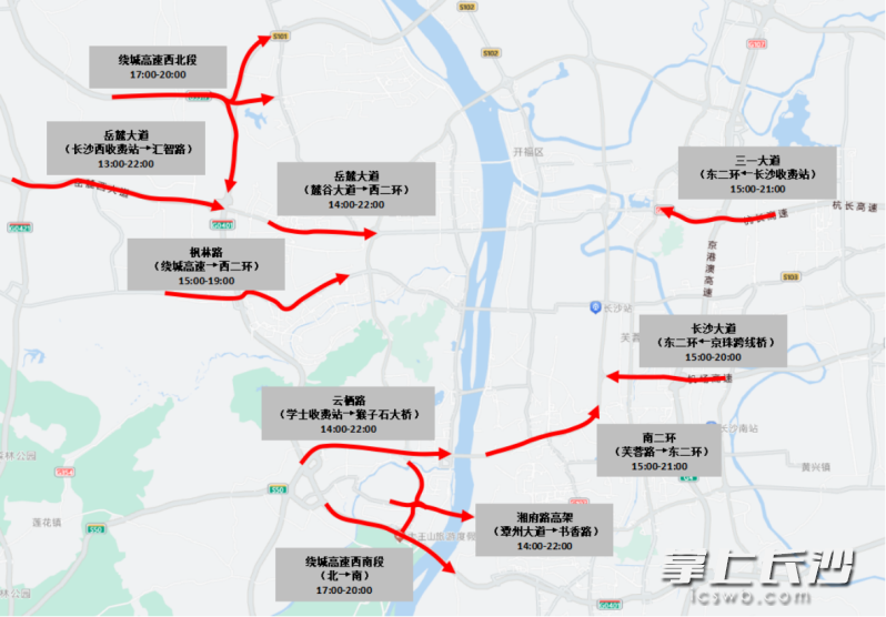 返程高峰交通流量示意图