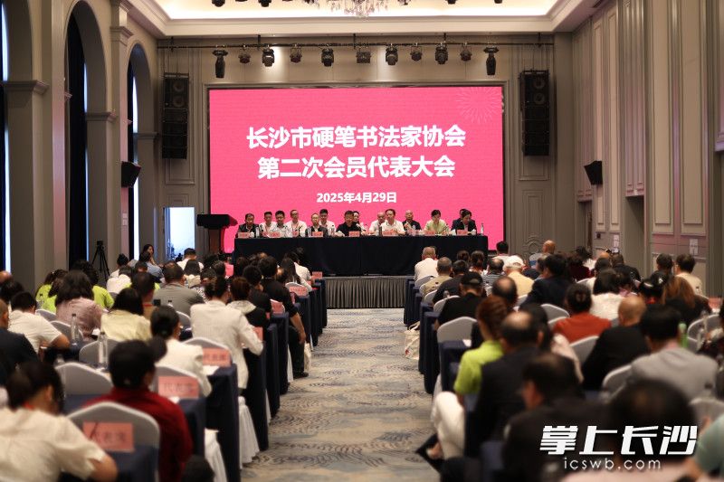 长沙市硬笔书法家协会第二次会员代表大会现场。