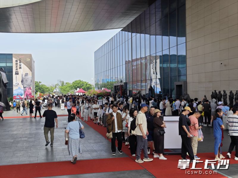 李自健美术馆前排起长龙。 均为通讯员供图