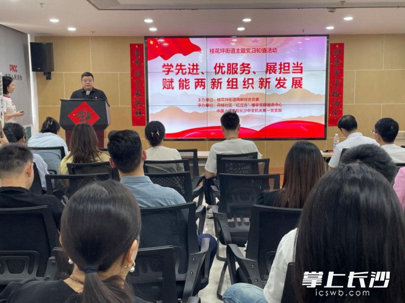 “红立方”楼宇党群服务中心开展桂花坪街道首场轮值主题党日活动。