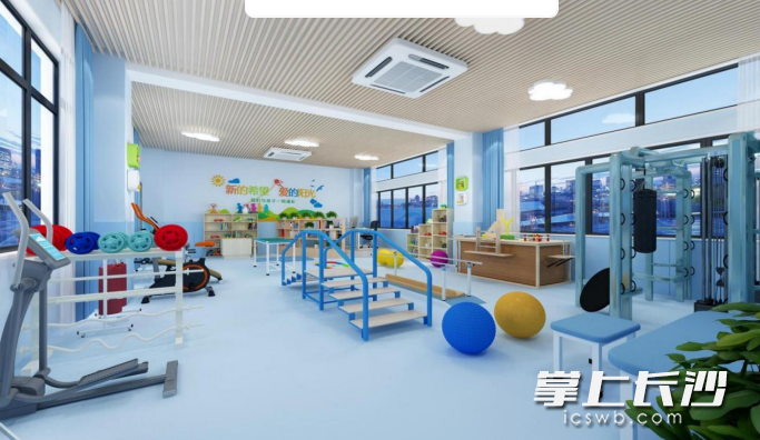 PT康复训练室效果图。 PT康复训练室效果图。