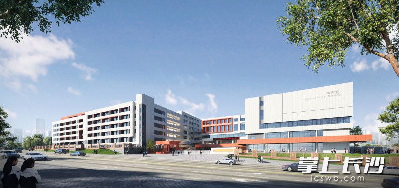 长郡外国语实验中学南校区校门全景效果图。 均为学校供图