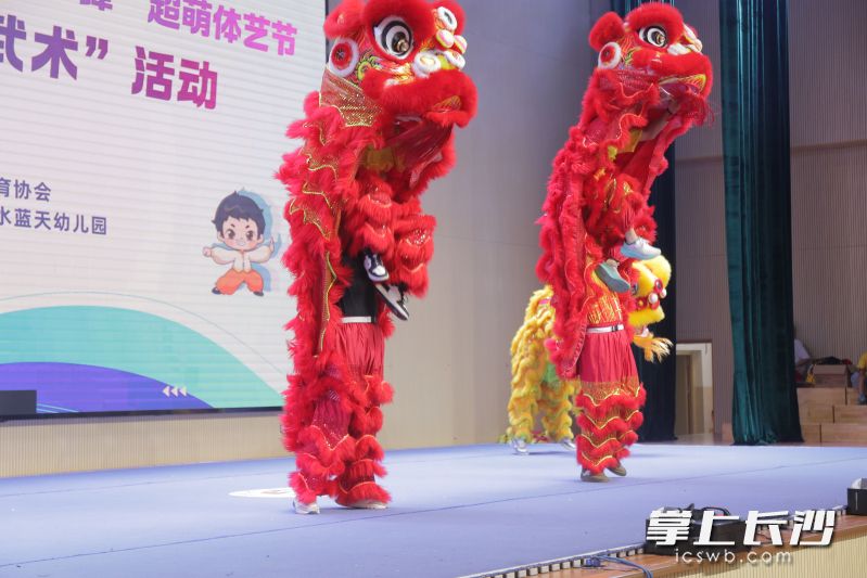 开幕式上进行了精彩的舞狮表演。