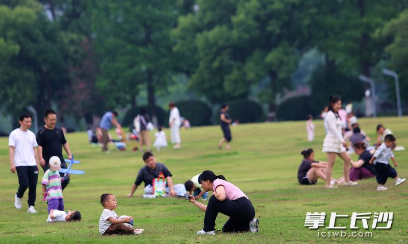 市民在湖南烈士公园乐享周末时光。 均为长沙晚报全媒体记者贺文兵摄