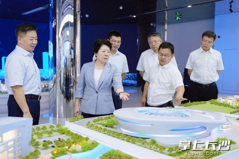 5月28日，省委常委、市委书记吴桂英在望城调研大泽湖片区建设情况。