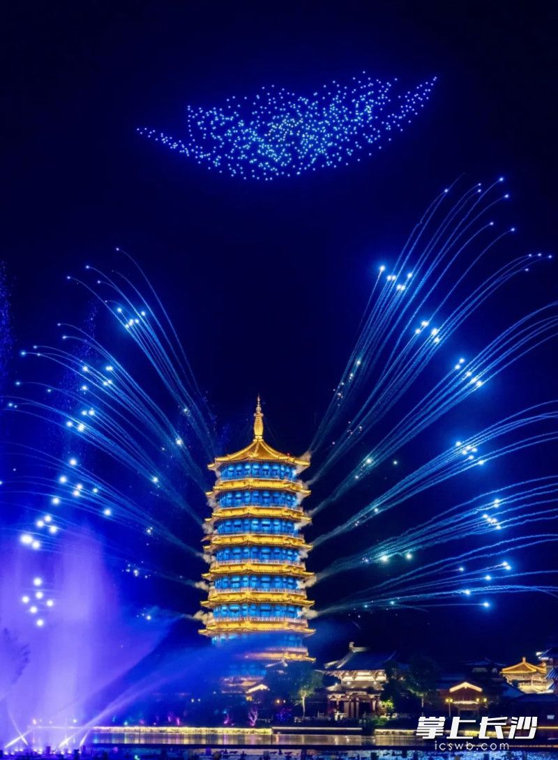 焰火照亮夜空。