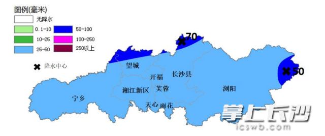 6月1日8时到2日8时降雨落区（单位：毫米）