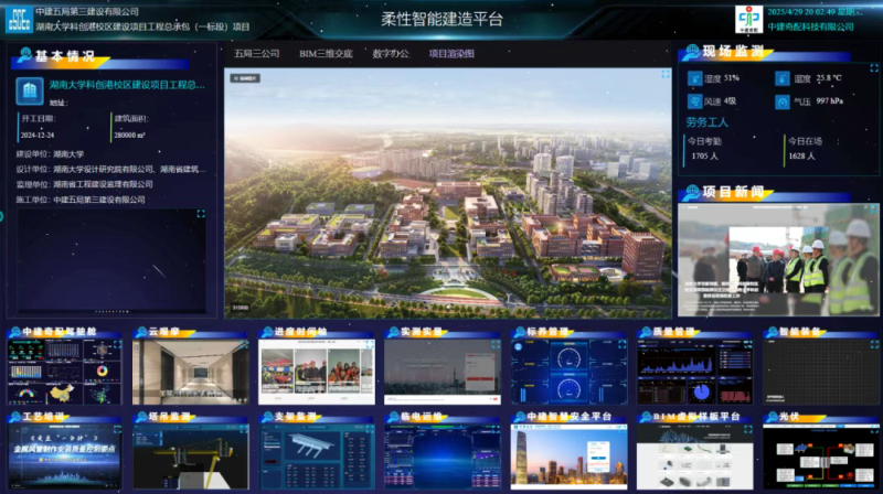 项目应用的柔性智能建造平台。均为中建五局供图