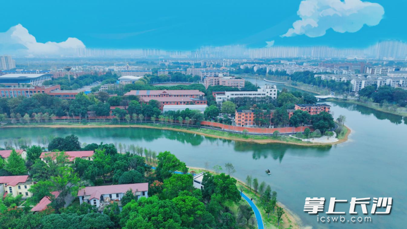 东湖之美，承载了一代又一代农大学子的美好回忆。长沙市生态环境局芙蓉分局供图