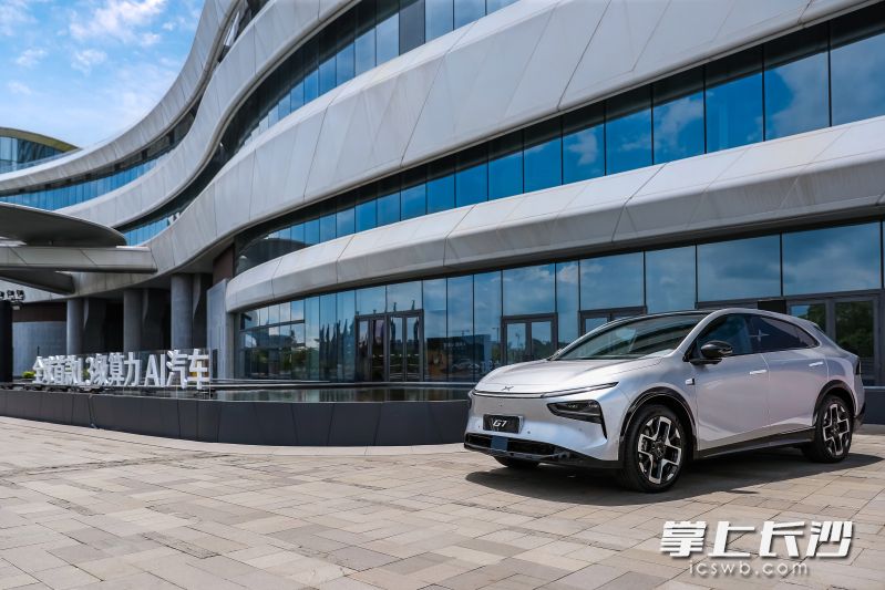 在发布现场展示的小鹏G7。 均为小鹏供图