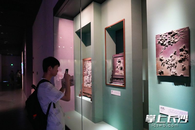 6月12日，游客正在省博物院观看《潇湘石韵——湖南博物院藏石雕精品展》展览。