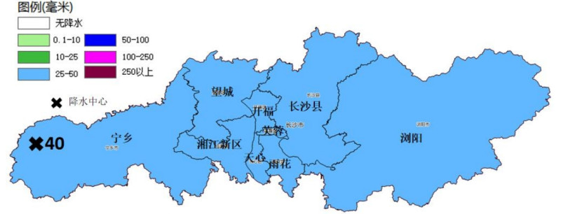 21日降雨量预报图（单位：毫米）