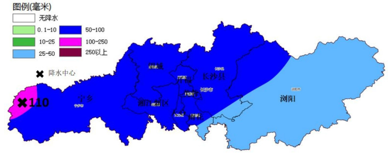 22日降雨量预报图（单位：毫米）