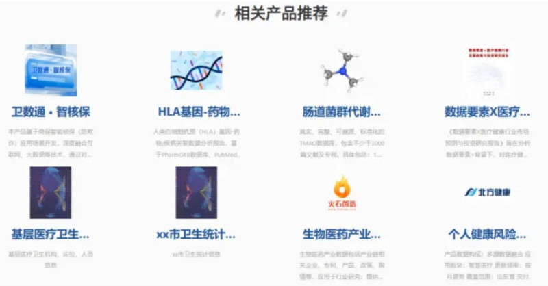 医疗健康数据专区相关产品。通讯员 供图 医疗健康数据专区相关产品。通讯员 供图