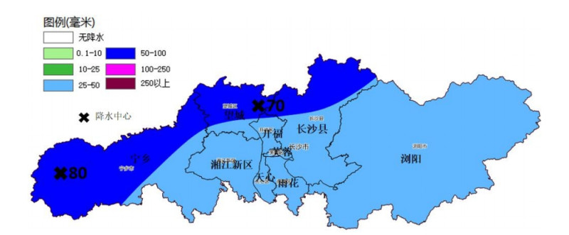21日8时至22日8时降雨量预报图（单位：毫米）