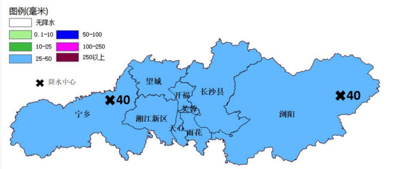 22日8时至23日8时降雨量预报图（单位：毫米）