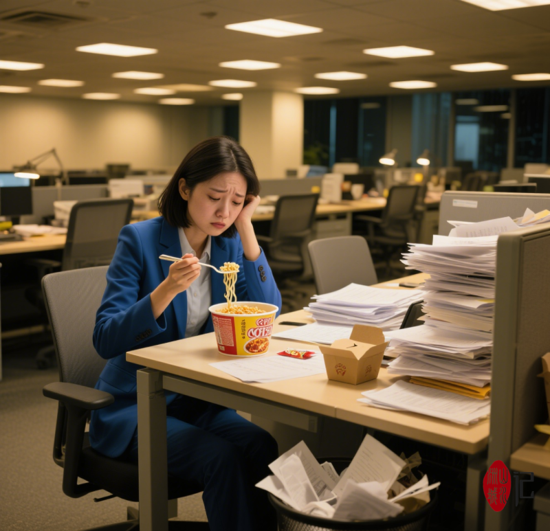 当项目ddl追上月光，一碗泡面就是打工人与时间赛跑的 “加速剂”。