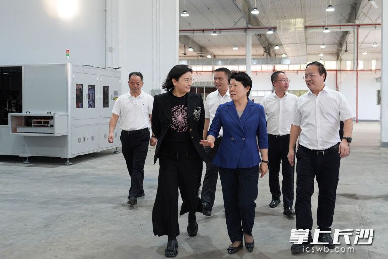 吴桂英来到蓝思智能装备研发生产基地项目。