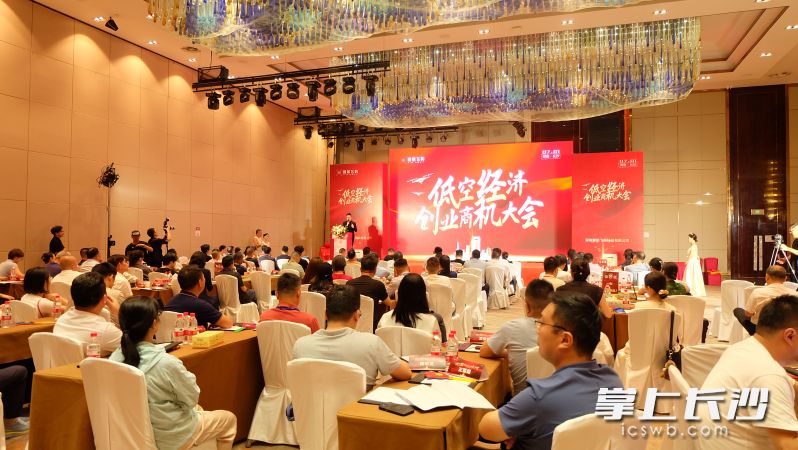 活动现场，大家围绕低空经济的政策机遇、技术突破与商业合作等展开深度探讨，为湖南省低空经济生态圈建设注入强劲动能。  均为长沙晚报全媒体记者刘嘉摄