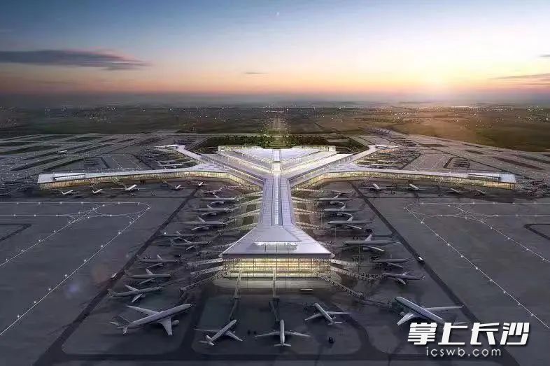 长沙机场改扩建工程效果图。