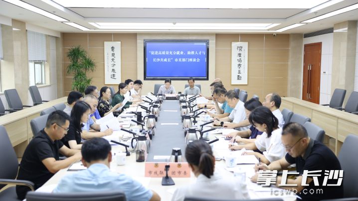 长沙市政协“促进高质量充分就业，助推人才与长沙共成长”市直部门座谈会。长沙晚报全媒体记者 盛磊 摄