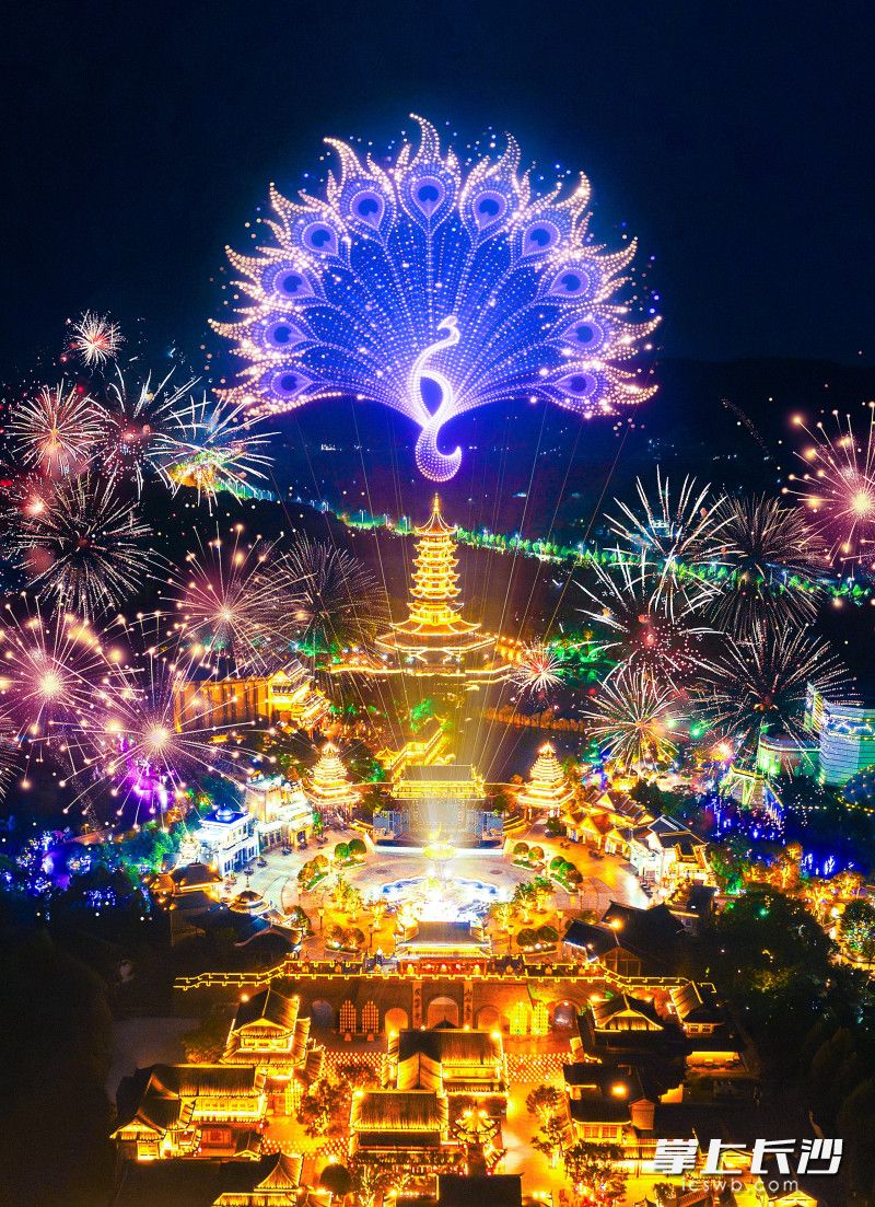 唯美的“蓝海烟花秀”准时上演。