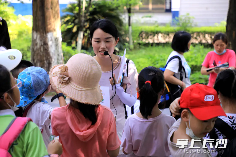 暑假开启后，每天都有不少孩子来到省植物园接受自然科普教育。 均为长沙晚报通讯员彭炜摄