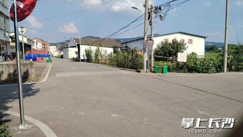 路口安装好的凹凸镜。