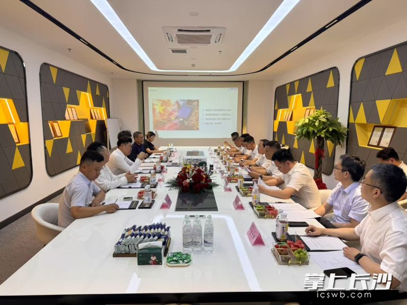 招商团队与企业进行深度洽谈。