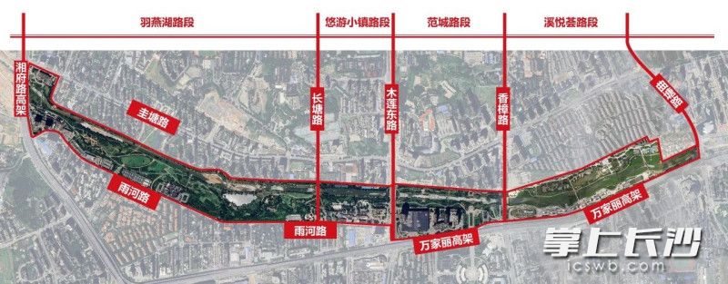 圭塘河流域示意图。