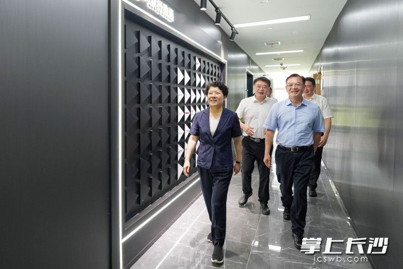 马栏山音视频实验室调研现场。 均为长沙晚报全媒体记者 郭雨滴 摄