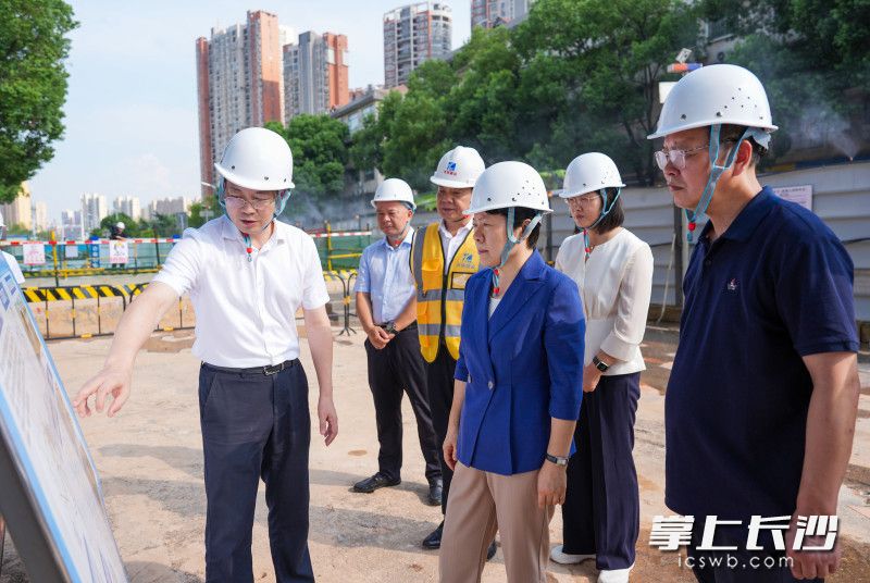 吴桂英来到雨花区石碑大港流域综合治理工程现场。