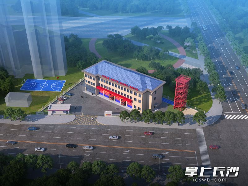 天顶消防站效果图。 天顶消防站效果图。