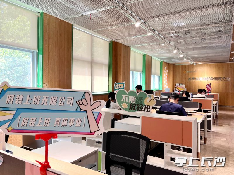 组织者取了一个风趣的“假装上班无限公司”名字。长沙晚报通讯员 朱莉 摄