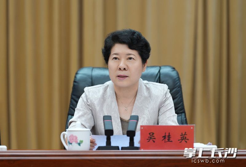 省委常委、市委书记吴桂英讲话。 均为长沙晚报全媒体记者 郭雨滴 摄
