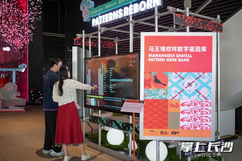 观众可通过“马王堆纹样数字基因库”互动大屏，亲手解码纹样背后的文化基因。