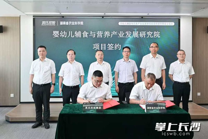 婴幼儿辅食与营养产业发展研究院项目签约暨成立仪式现场。均为长沙晚报通讯员 谭琼斯供图