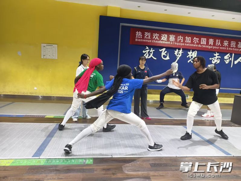 塞内加尔选手在训练中。 均为长沙晚报全媒体记者宁莎鸥摄